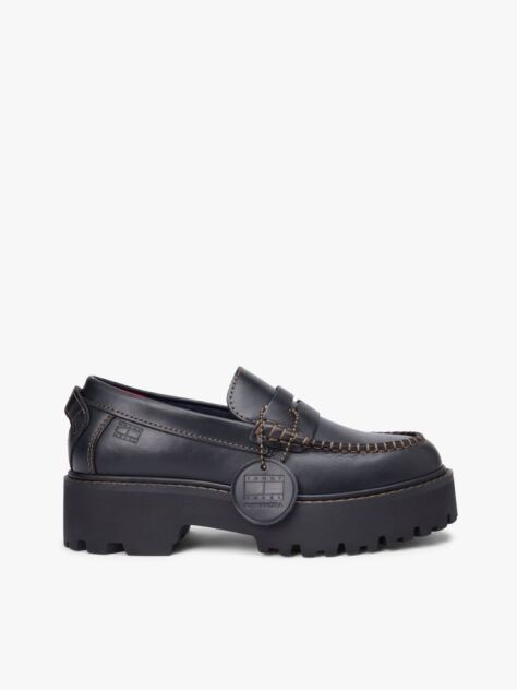 Μαύρο Δερμάτινα Loafers  Γυναίκες