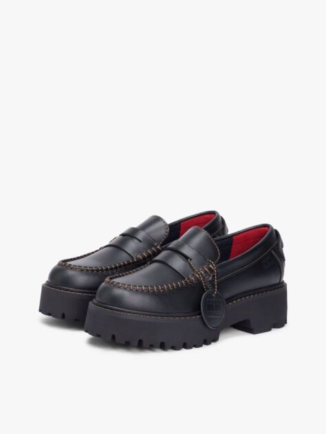 Μαύρο Δερμάτινα Loafers  Γυναίκες