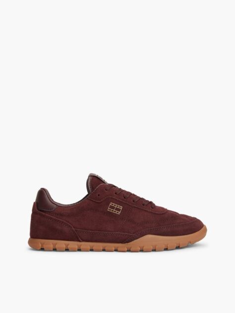 Red Suede Cleat Low Profile Sneakers  Women