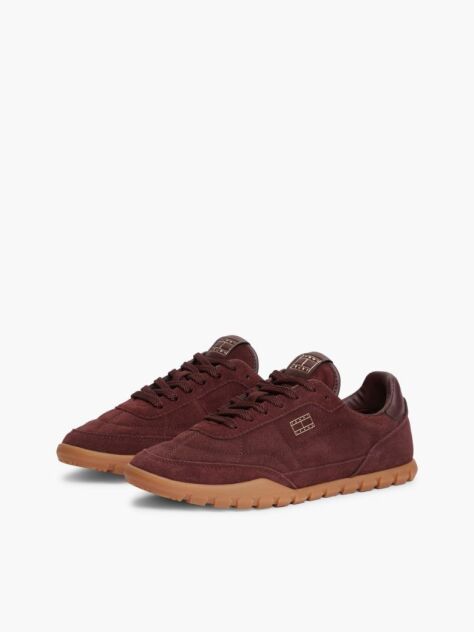 Red Suede Cleat Low Profile Sneakers  Women