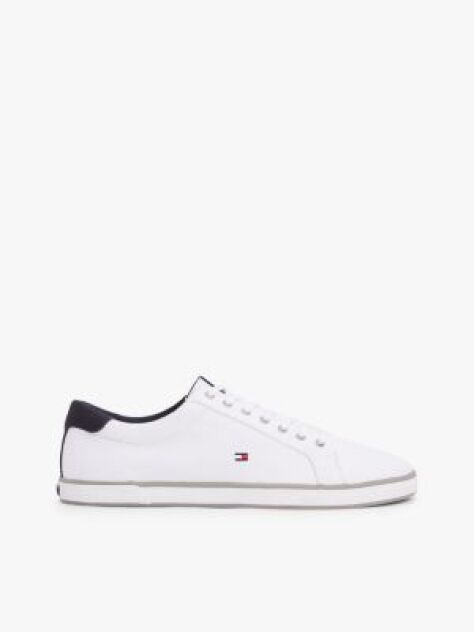 Άσπρο Δετά Sneakers Από Καμβά  Άνδρες