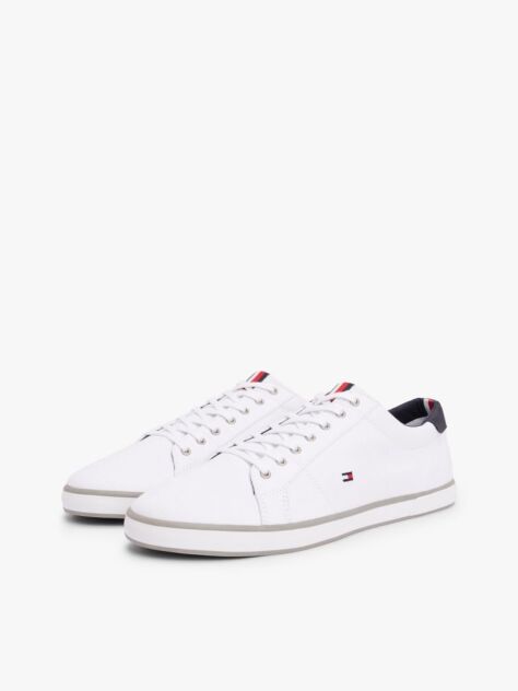 Άσπρο Δετά Sneakers Από Καμβά  Άνδρες
