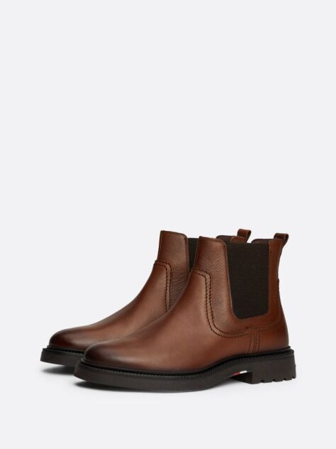 Brown Lightweight Leather Chelsea Boots  Men