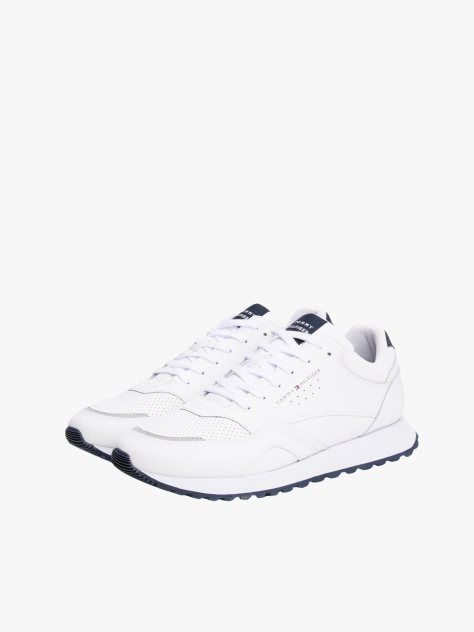 White Contrast Heel Logo Cleat Trainers  Men