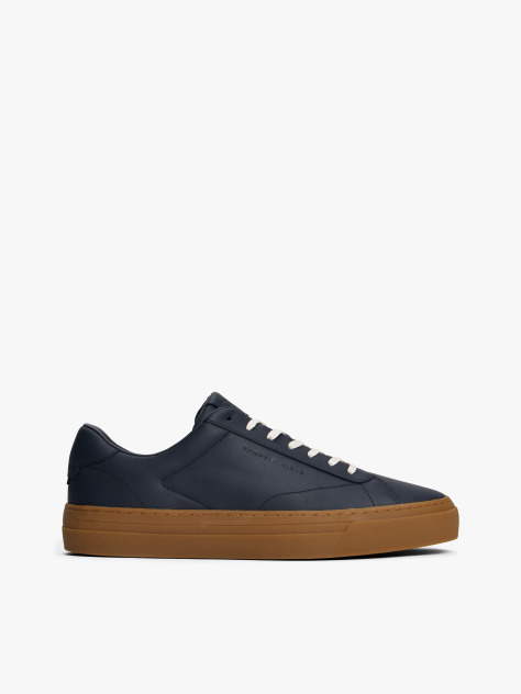 Blue Leather Cupsole Trainers  Men