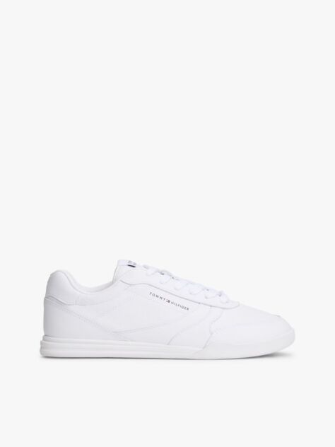 Άσπρο Δερμάτινα Sneakers Με Ανάγλυφο Λογότυπο  Άνδρες