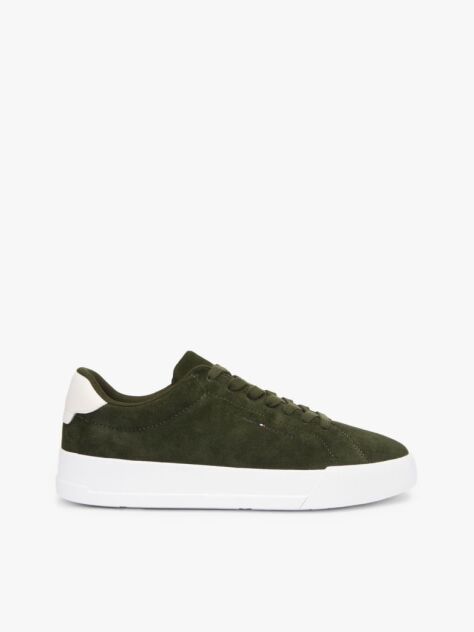 Πράσινο Σουέτ Sneakers Με Ανάγλυφο Λογότυπο  Άνδρες