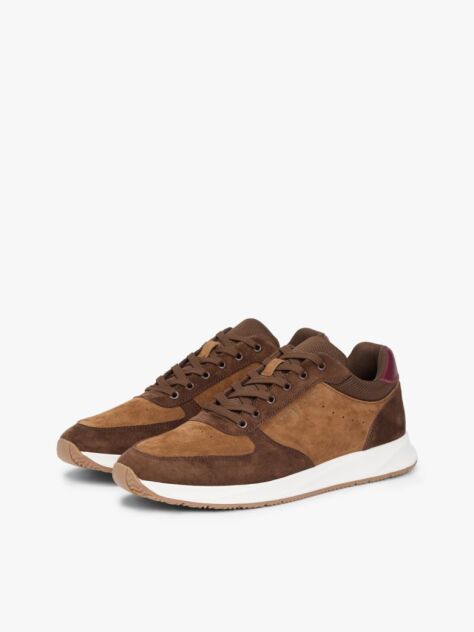 Καφέ Σουέτ Sneakers Με Αντιθέσεις  Άνδρες