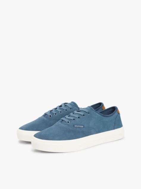 Blue Suede Hilfiger Monotype Cupsole Trainers  Men