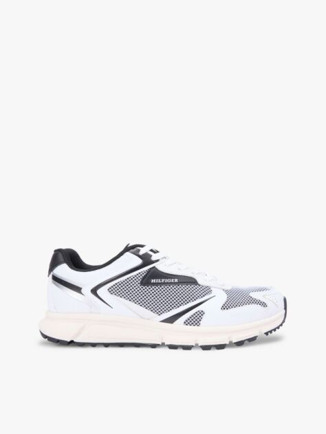 Black Logo Mixed Texture Cleat Trainers  Men