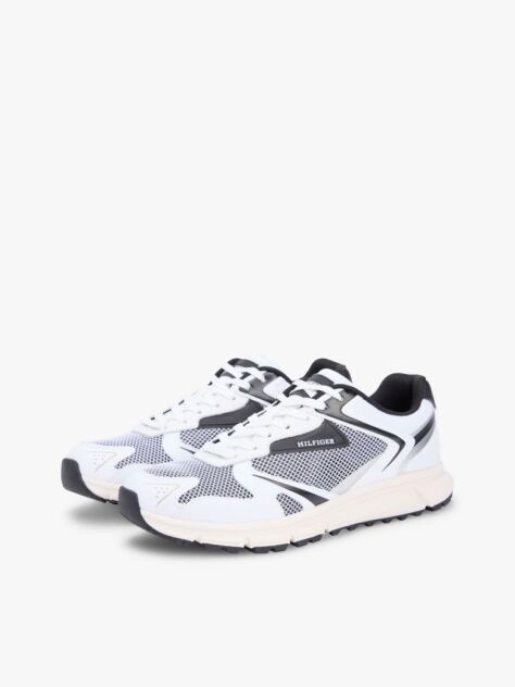 Black Logo Mixed Texture Cleat Trainers  Men