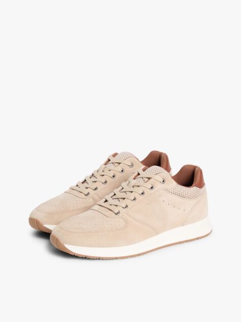 Μπεζ Σουέτ Sneakers Με Μίξη Υφών  Άνδρες