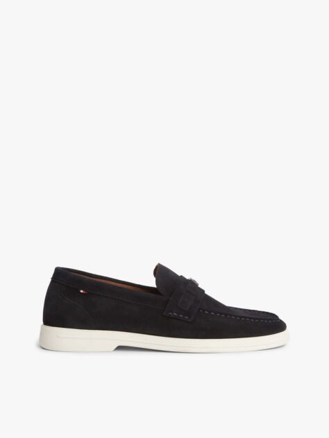 Blue Flag Plaque Suede Loafers  Men