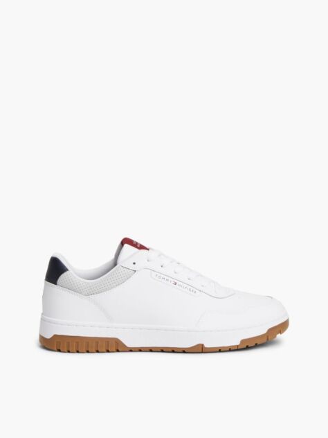 Blue Mixed Texture Basketball Trainers With Leather  Men