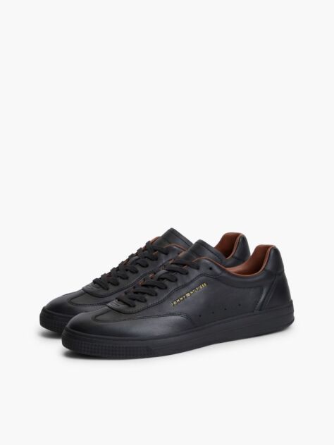 Black New York Label Luxe Leather Sneakers  Men