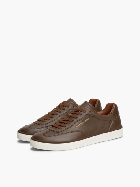 Brown New York Label Luxe Leather Sneakers  Men