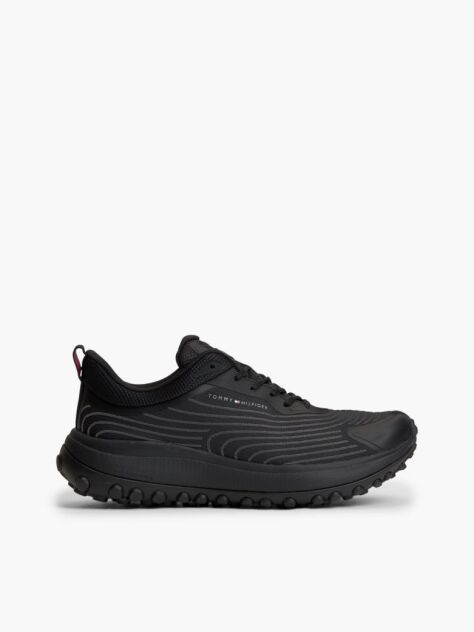 Μαύρο Sneakers Outdoor Με Πλεκτά Πάνελ  Άνδρες