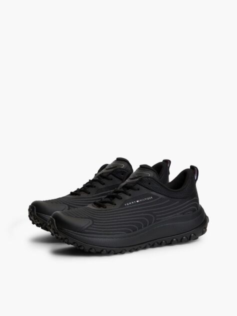 Μαύρο Sneakers Outdoor Με Πλεκτά Πάνελ  Άνδρες