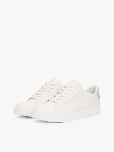 Άσπρο Essential Δερμάτινα Sneakers Με Μεταλλικές Λεπτομέρειες  Γυναίκες