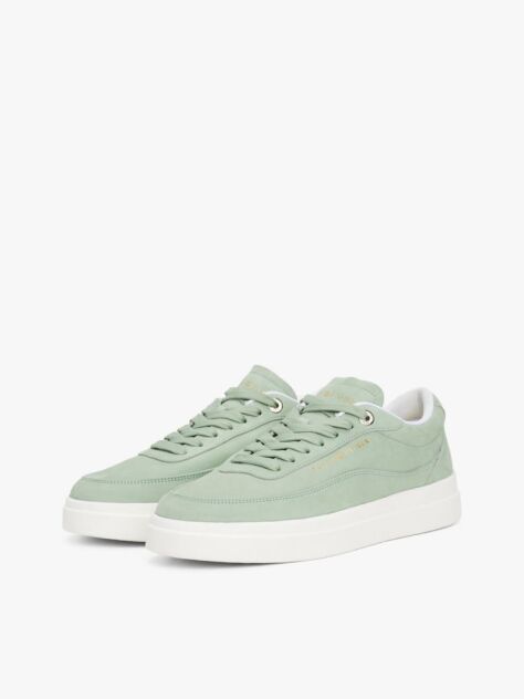 Πράσινο Δερμάτινα Sneakers Με Μεταλλικό Λογότυπο  Γυναίκες
