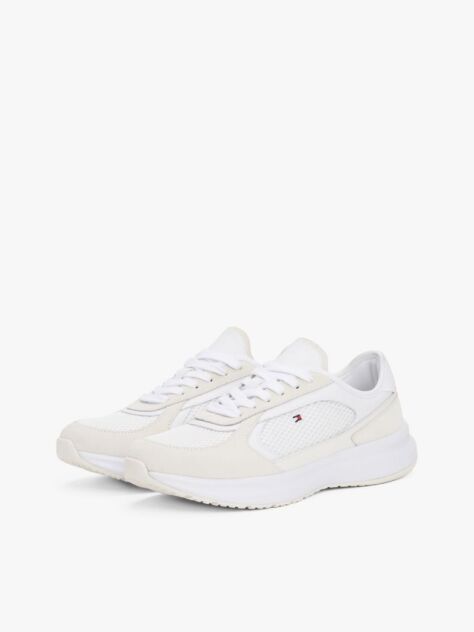 Άσπρο Sneakers Με Μίξη Υφών  Γυναίκες