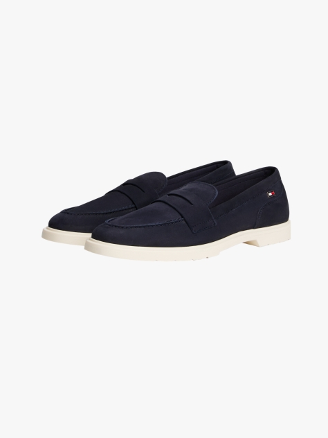 Μπλε Δερμάτινα Loafers Με Σημαιάκι  Γυναίκες
