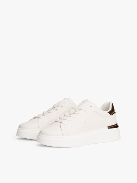 White Chic Platform Sneaker Gold  Women