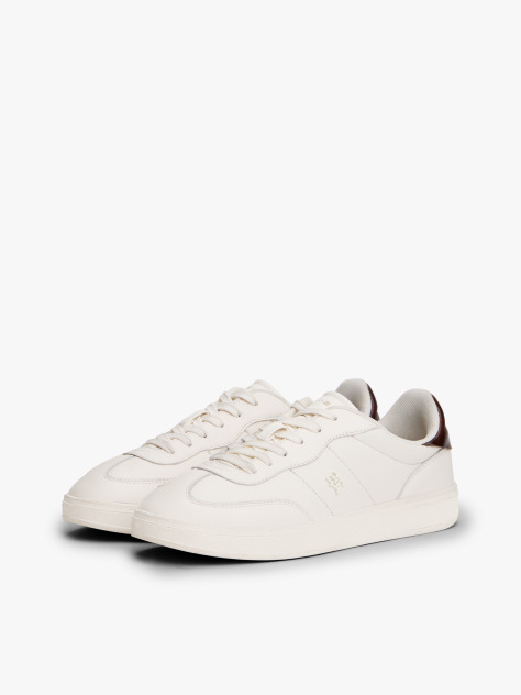 White Heritage Shiny Leather Trainers  Women