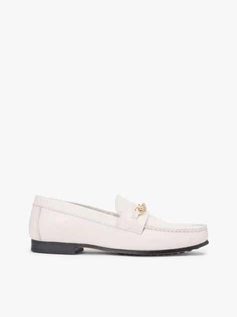 Μπεζ TH Monogram Δερμάτινα Loafers Με Διακοσμητική Αλυσίδα  Γυναίκες