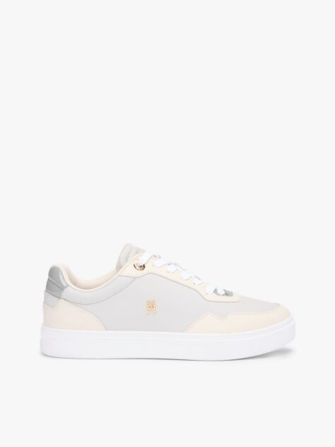 Multi Leather Mixed Texture Cupsole Trainers  Women