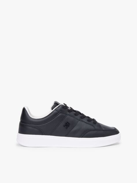 Μαύρο TH Monogram Δερμάτινα Sneakers  Γυναίκες