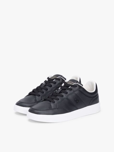 Μαύρο TH Monogram Δερμάτινα Sneakers  Γυναίκες