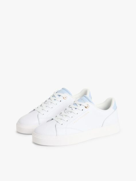 Άσπρο Δερμάτινα Sneakers Με Λογότυπο  Γυναίκες