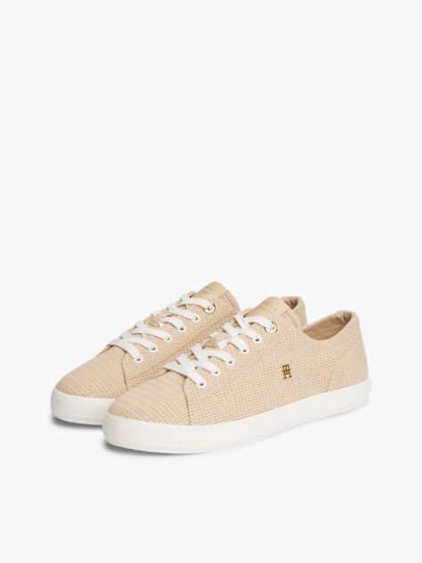 Beige TH Monogram Textured Trainers  Women