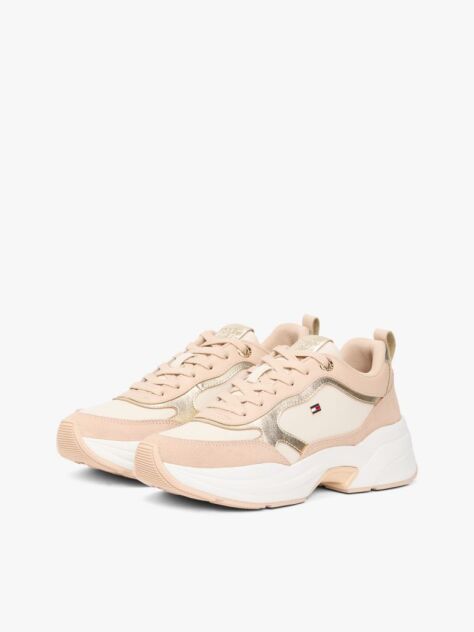 Multi Metallic Leather Chunky Trainers  Women