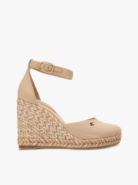 Beige Canvas High Wedge Espadrilles  Women