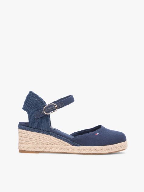 Blue Canvas Wedge Espadrilles  Women