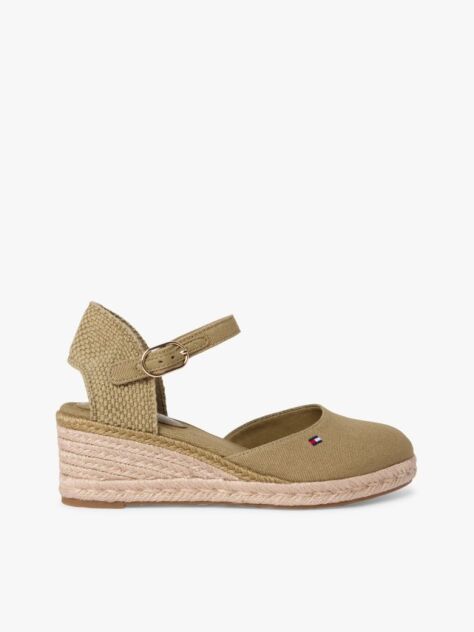 Green Canvas Wedge Espadrilles  Women