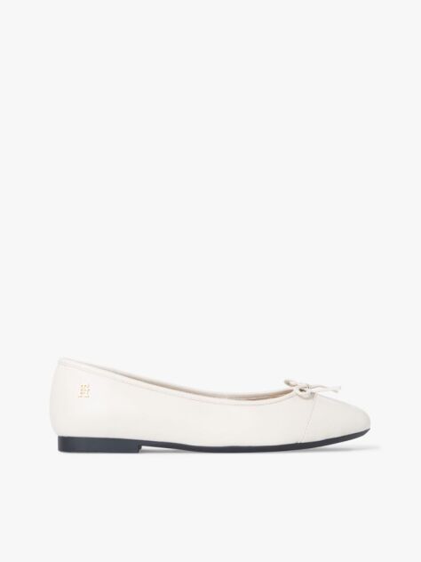 Beige TH Monogram Leather Ballerinas  Women