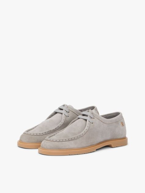 Γκρι TH Monogram Σουέτ Loafers Με Moc Μύτη  Γυναίκες