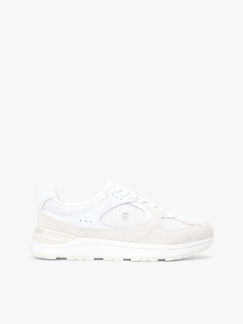 White Tonal TH Monogram Mixed Texture Trainers  Women