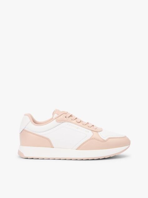 Multi Metallic Logo Leather Serrated Trainers  Women
