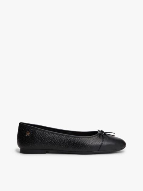 Black TH Monogram Embossed Ballerinas  Women