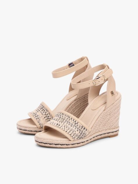 Multi Raffia Strap High Wedge Espadrilles  Women