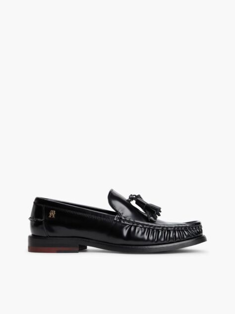 Μαύρο Δερμάτινα Loafers Με Tassel  Γυναίκες