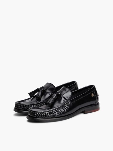 Μαύρο Δερμάτινα Loafers Με Tassel  Γυναίκες