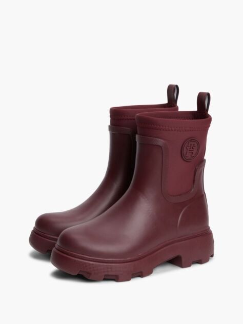 Red TH Monogram Cleat Rain Boots  Women