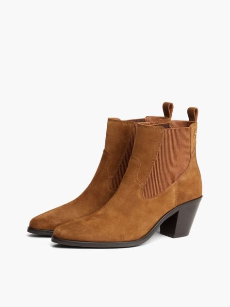 Brown Suede Western Chelsea Boots  Women