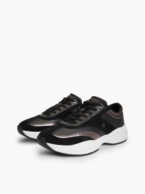 Μαύρο Σουέτ Sneakers Με Μονόγραμμα TH  Γυναίκες
