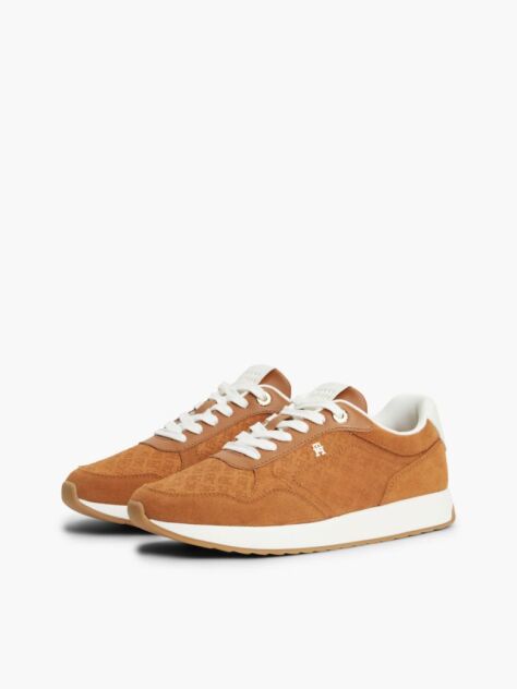 Καφέ TH Monogram Σουέτ Sneakers  Γυναίκες